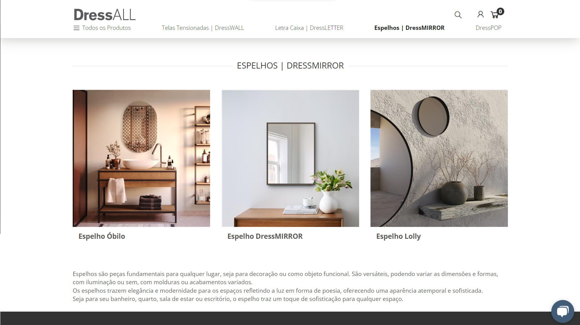 Print de tela ecommerce axys